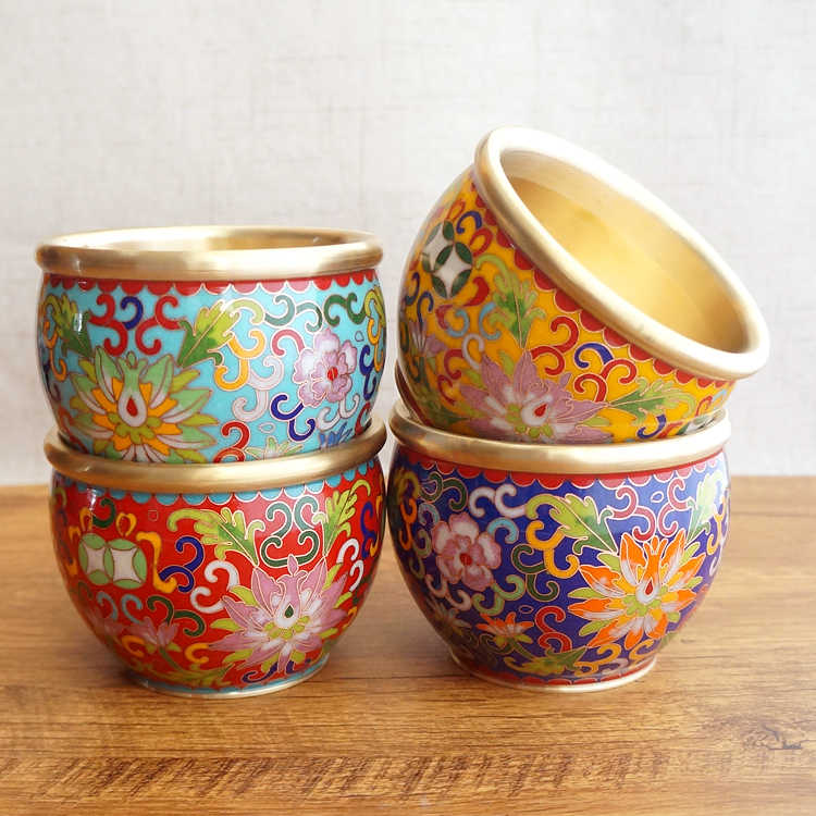 清乾隆 景泰藍聚宝盆彩画麒麟聚宝盆 碗 工芸品 美術品 置物