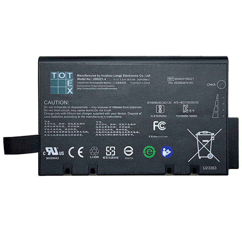 原装 TOTEX U80221-4 989803199221 TC20 飞利浦监护仪电池 11.1V