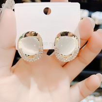 Korean opal earrings femininity earrings 925 sterling silver needle 2022 new trendy high-end earrings