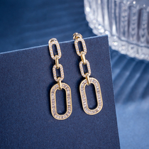 Korean high-end earrings earrings 2021 new trendy long style simple earrings temperament net red sterling silver earrings women