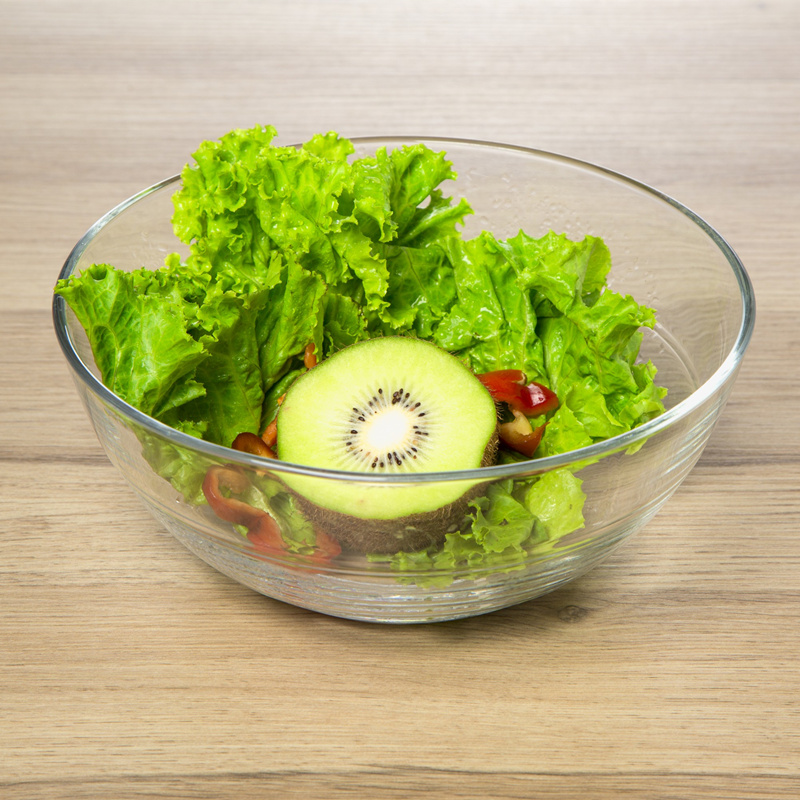 European-style salad bowl IKEA transparent glass bowl home kitchen soup large crystal bowl Korean version of the student large bowl personality