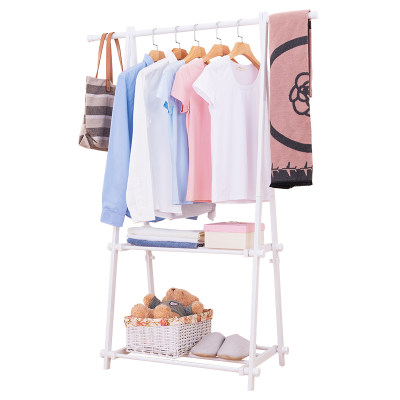 Indoor Clothes Drying Rack Floor Folding Simple Single Pole Clothes Hanging Rack Multi Functional Storage Rack In Bedroom