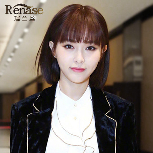 瑞兰丝假发女短发bobo头内扣空气薄刘海真发手织唐嫣同款发型时尚