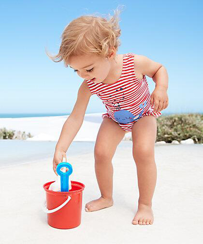 [UK Mothercare mua] 19 bé gái chống nắng Áo tắm UV kiểu áo tắm mùa xuân - Đồ bơi trẻ em quan ao boi dep