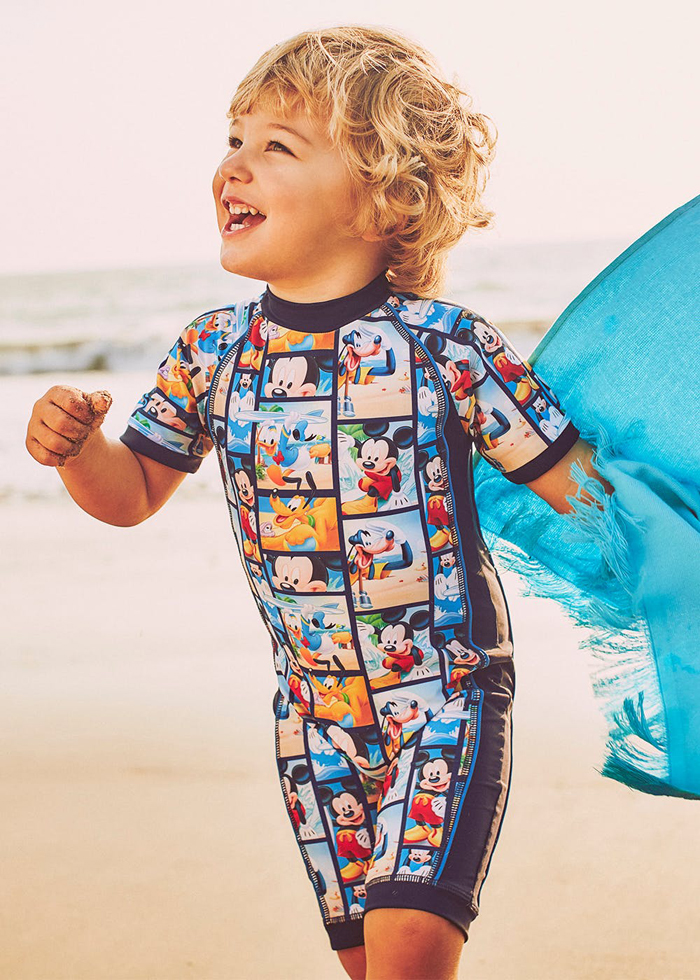 Anh mua Matalan] bé trai và bé gái Mickey Mouse kem chống nắng chống nắng mùa xuân Xiêm bộ quần áo bơi cho mẹ và bé