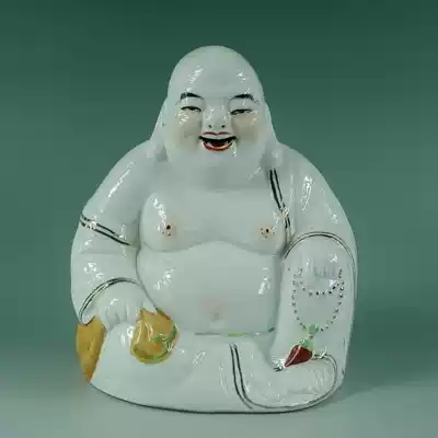 Jingdezhen Cultural Revolution Porcelain 7 80 s factory goods sculpture ornaments high white clay gold Luohan Bodhisattva 567 bags of old bags