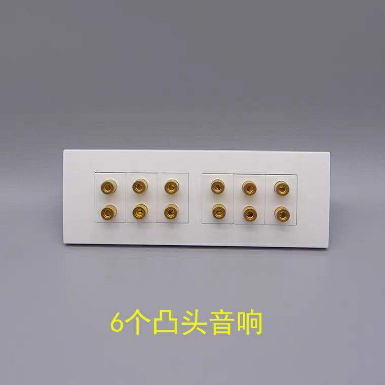 Type 118 SIX BUMP SOUND SOCKET PANEL SIX HEADS 12 HOLES SOUND BOX LINE 5 1 SURROUND AUDIO BANANA HEAD SOCKET