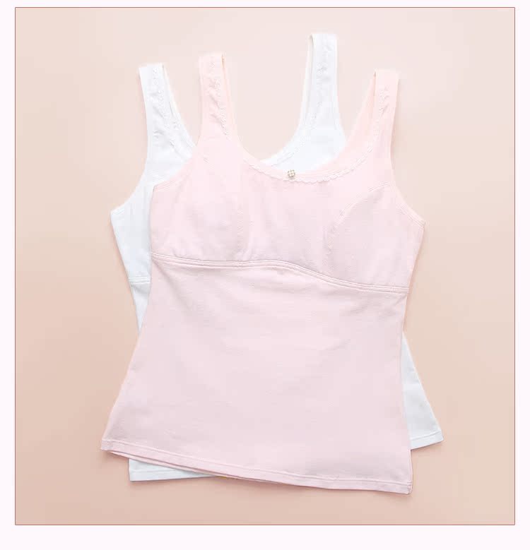 Hàng trăm thời kỳ phát triển vest dài đồ lót học sinh thoải mái cotton không có áo ngực học sinh trung học cơ sở áo lót su