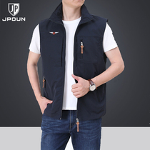 Leisure vest male youth outdoor breathable loose size multi pocket fishing reporter horse clip spring thin coat tide