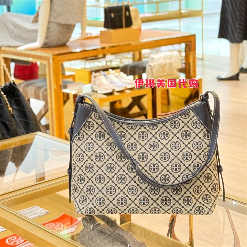 Directly Shipped from the Usa, Tb Croissant Bag t Monogram Monogram Embroidery Tory Burch Women's Bag Hobo Tote Bag Directly Shipped from the Usa, Tb Croissant Bag t Monogram Monogram Embroidery Tory Burch Women's Bag Hobo Tote Bag