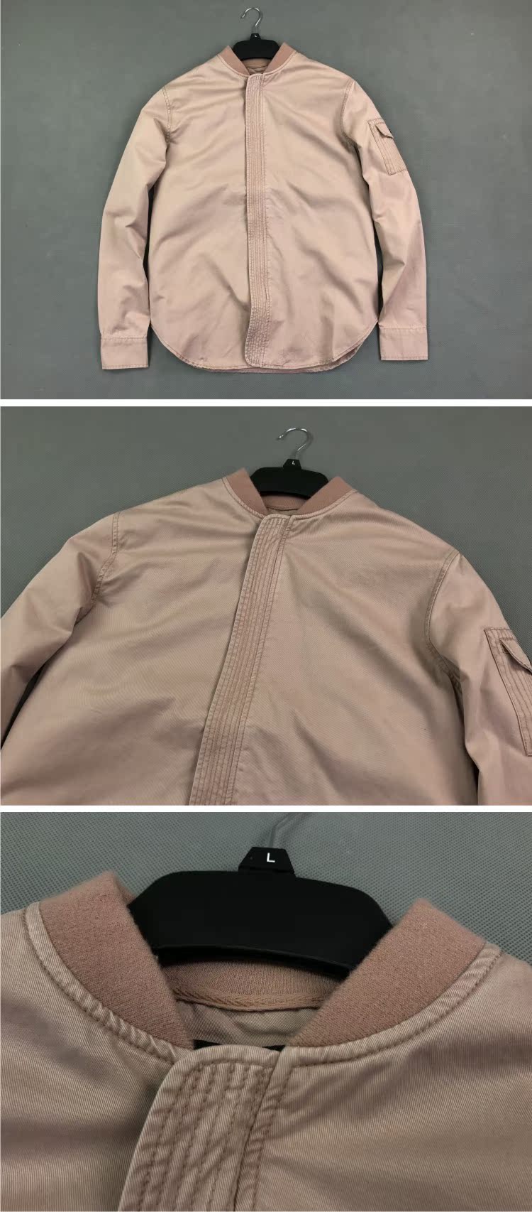 Bóng chày đứng cổ áo cotton giặt áo khoác một lớp đơn giản hoang dã đơn lớp lỏng thời trang mùa xuân và mùa thu áo khoác cỡ lớn quần áo nam áo khoác mùa đông