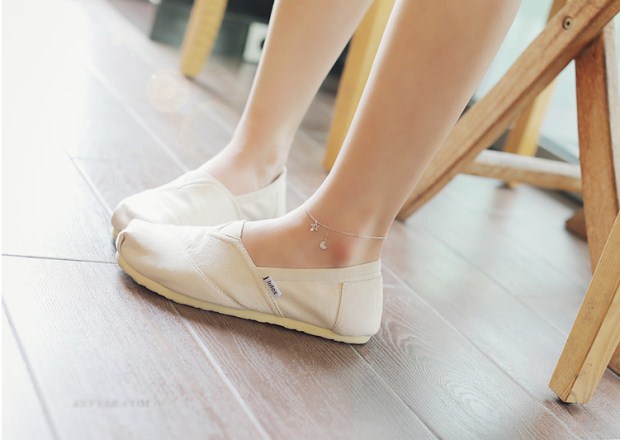 Đẹp bạc 925 sterling vòng chân bạc nữ khí chất chuỗi Hàn Quốc Ngôi sao thời trang Hàn Quốc và kim cương đính kim cương sinh viên lắc chân nữ vàng đẹp