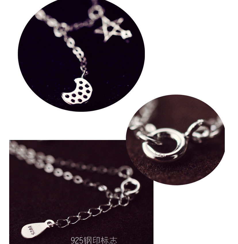 Đẹp bạc 925 sterling vòng chân bạc nữ khí chất chuỗi Hàn Quốc Ngôi sao thời trang Hàn Quốc và kim cương đính kim cương sinh viên vòng chân titin ko gỉ