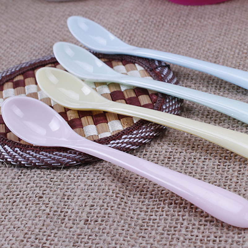Ermei thickened disposable 12cm plastic spoon spoon food grade shell spoon cake children pregnant women baby supplementary food