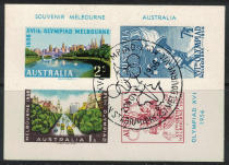 Australian 1956 Melbourne Olympics denudless souvenir sheet canceled 1 complete (unofficial)