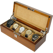 Beier Dandy solid wood Elm watch box storage box jewelry box Single Layer 5-table men and women watch collection box