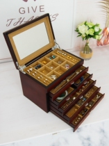Wooden jewelry box Jewelry necklace earrings bracelet bracelet jewelry storage antique large capacity multi-layer