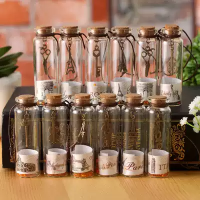 Decoration New special retro wishing bottle pendant Glass cork drift bottle Sand small gift bottle Birthday blessing
