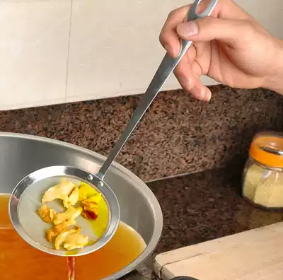 Stainless steel fine filter oil leakage filter oil net oil fishing spoon Hot pot soup colander small colander