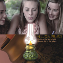 Blow control kerosene lamp Nostalgic creative dimming night light Retro LED charging table lamp Restaurant bar decorative light