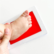 Baby Boy Wash Free Hand Foot Print Mud Permanent Baby Newborn Full Moon Hand Printed Footprints Souvenir Non-toxic Oil Indidae