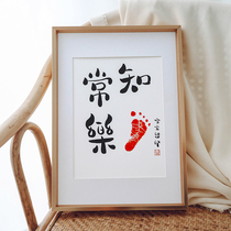 Know Foot Regular Lefoot Print Handwritten Calligraphy Year Birthday Feet Girl Newborn Baby Hands Foot Print 100 Days Full Moon Souvenirs