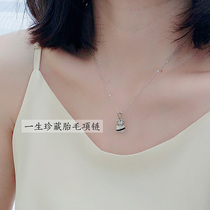 Newborn baby fetal hair souvenir diy self-made fetal hair crown pendant 925 sterling silver necklace one year old gift