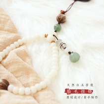 Original baby fetal hair souvenir making diy mobile phone hanging chain literary natural Bodhi hair pendant collection