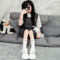 White strappy socks cross calf socks middle tube stockings children tide ins Japanese cotton personality thin leg jk