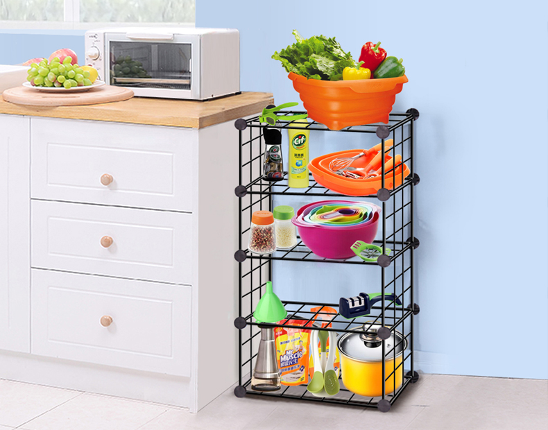 Giá đỡ gia vị nhà bếp St. John lắp ráp giá sắt sáng tạo lưới thép không gỉ đa chức năng - Kệ kệ treo tường đơn giản