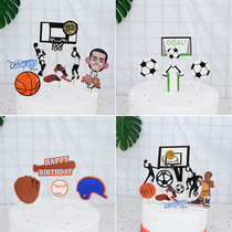 Sports Boyfriends Birthday Cake Decorations Illustrator Basketball Football Baseball Cards Insert Flag Baking Supplies Accessories