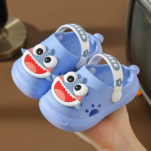 Детские тапочки, летняя мультяшная детская акула для мальчиков, слайдеры для раннего возраста, обувь, мягкая подошва
