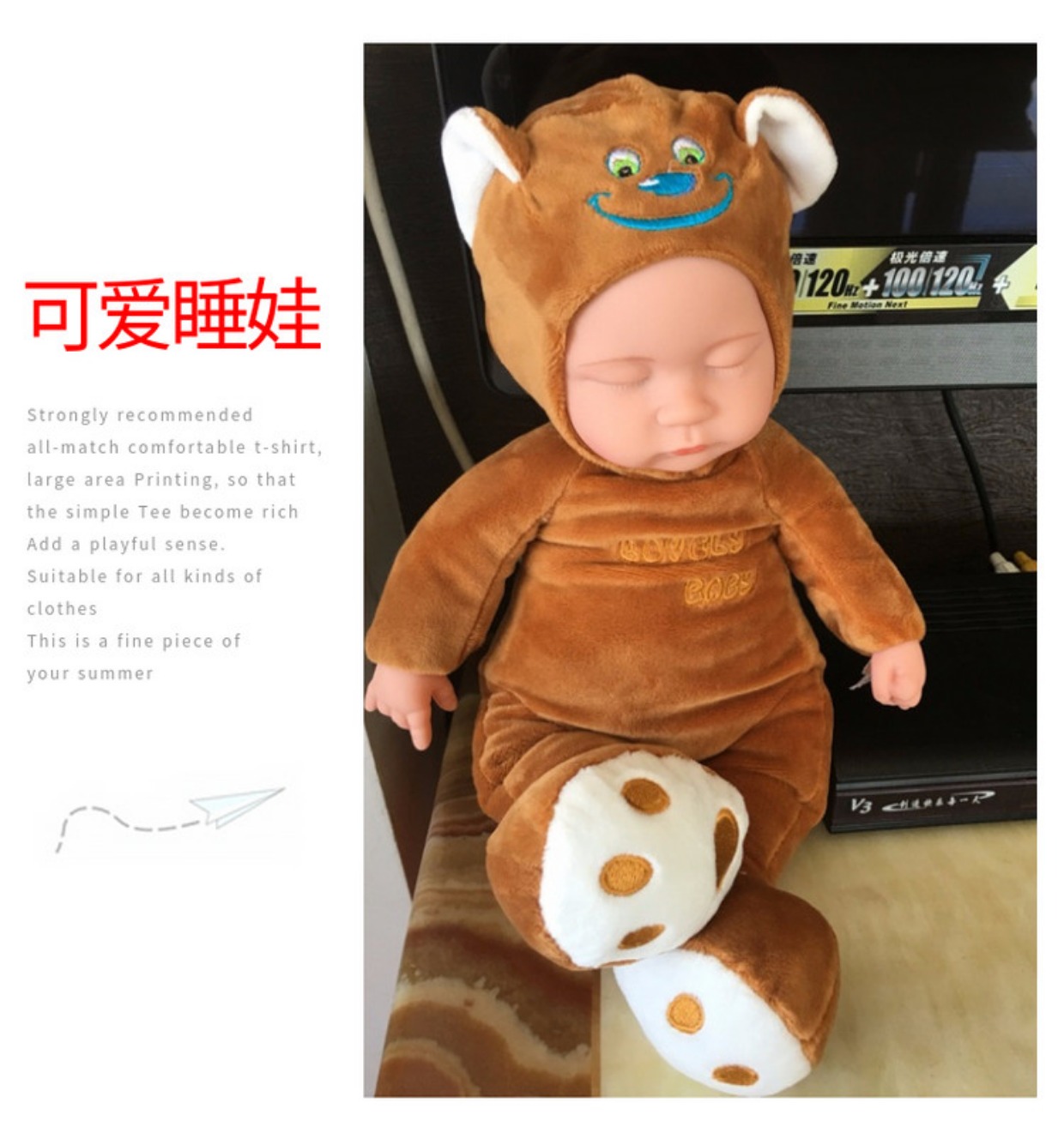 Bán chạy nhất mô phỏng mặt nhựa bé đi kèm búp bê nhạc ngủ xoa dịu búp bê dễ thương thỏ đồ chơi sang trọng - Đồ chơi mềm gấu bông hero team
