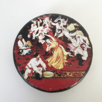 Xinjiang style handmade ethnic musical instrument cowhide tambourine painted stage props restaurant decorative drum display 40 cm