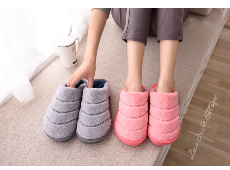 Dép cotton nam dày đáy túi mùa đông với sàn gỗ trong nhà chống trượt ấm áp cộng với đôi dép nhung giày crocs nam