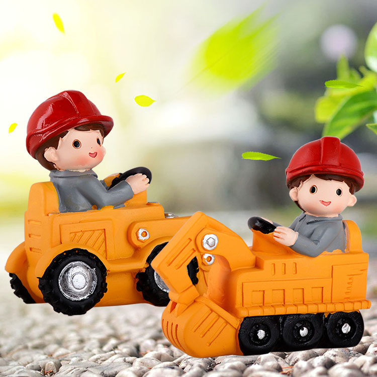 Small Weirdo Boy 3 Year Old Children Toy Car Digger Model Room Decorate Mini Small Swing Piece Birthday Present