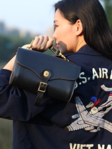 HK workshop American horween imported cowhide retro fanny pack full leather hand-made messenger bag hand bag