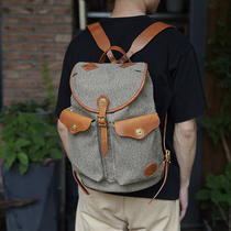 Spot HK WORKSHOP pepper salt cowhide P40 retro trend travel large capacity shoulder paratrooper backpack