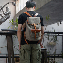 HK workshop pepper salt cowhide backpack P41 paratrooper travel outdoor retro backpack student school bag