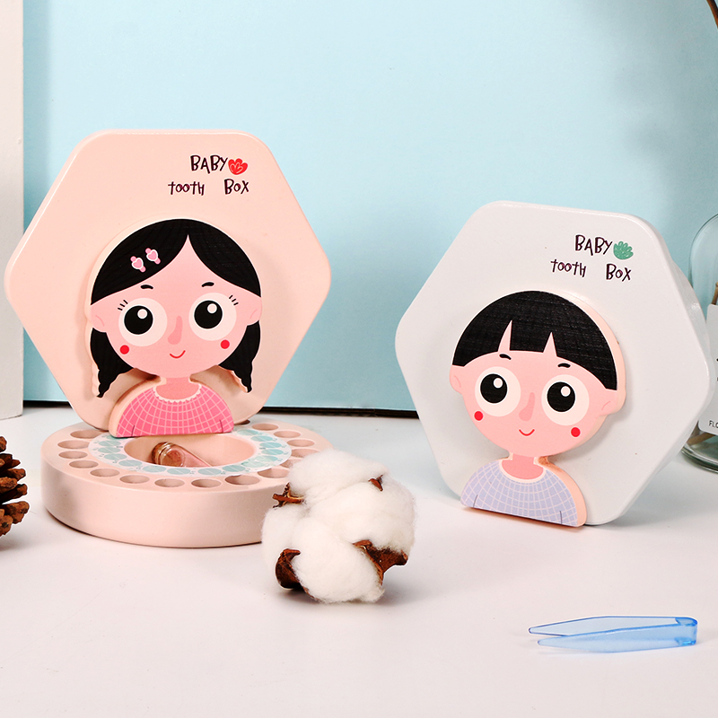 Breast Tooth Box Baby Fall Tooth Change Tooth Preservation Box Containing Box Male Girl's Breast Tooth Memorial Box Tire Hair Collection Box