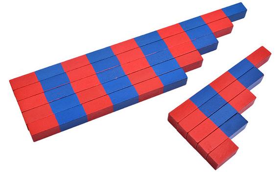 Toán học cho trẻ em dạy học phiên bản gia đình số đỏ và xanh que dài que Monte Montessori Lie Meng giác ngộ giáo dục sớm đồ chơi - Đồ chơi giáo dục sớm / robot giáo dục thông minh