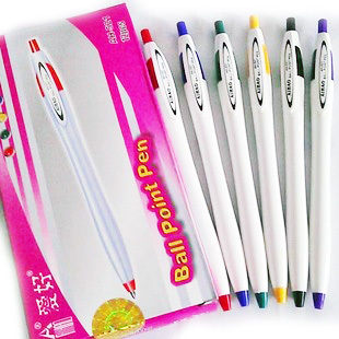 Hobby AH-521 Press ballpoint pen 0 5mm ballpoint pen Student teacher office blue ballpoint pen 12-piece box