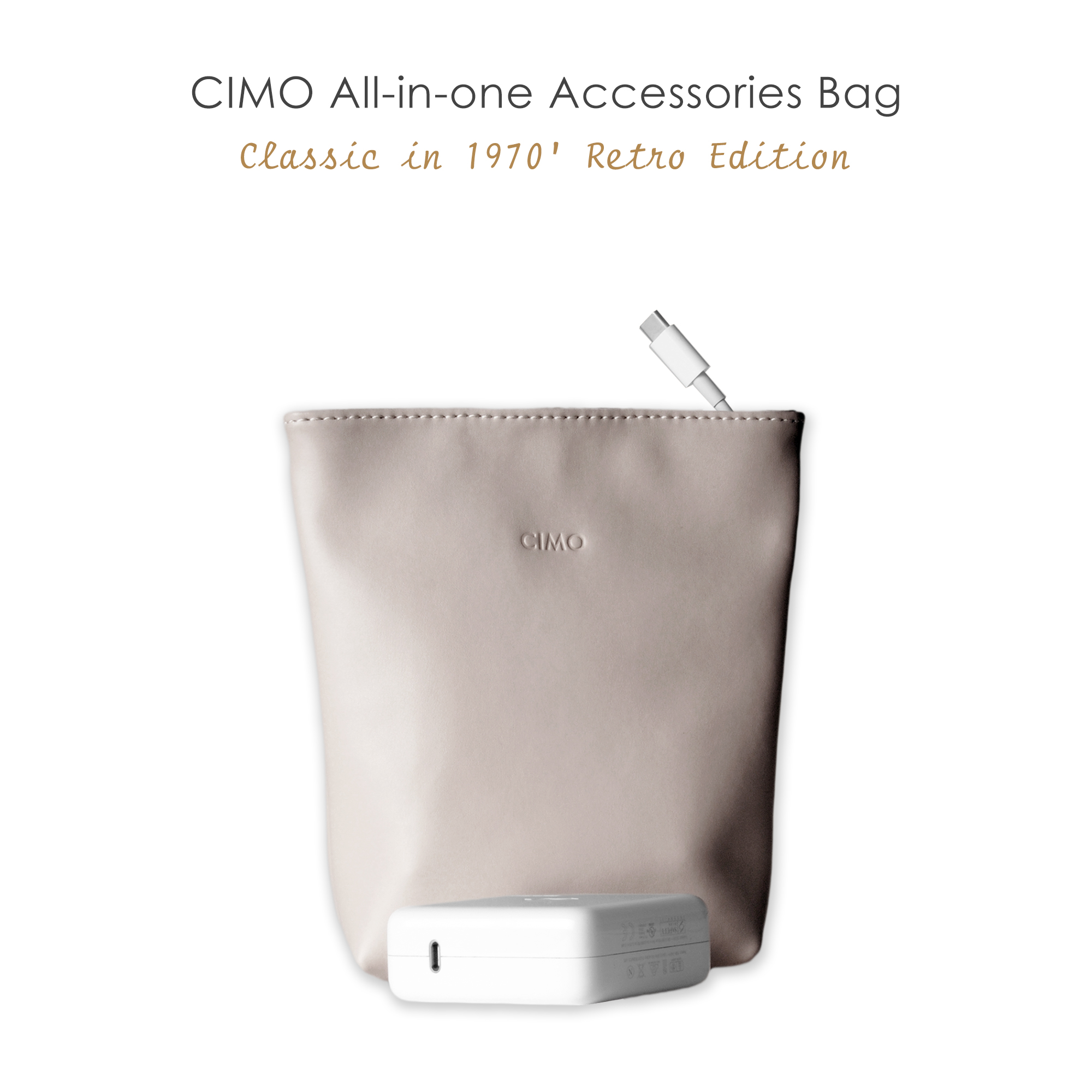 CIMO Apple Mouse power adapter leather case leather protective cover power adapter bag
