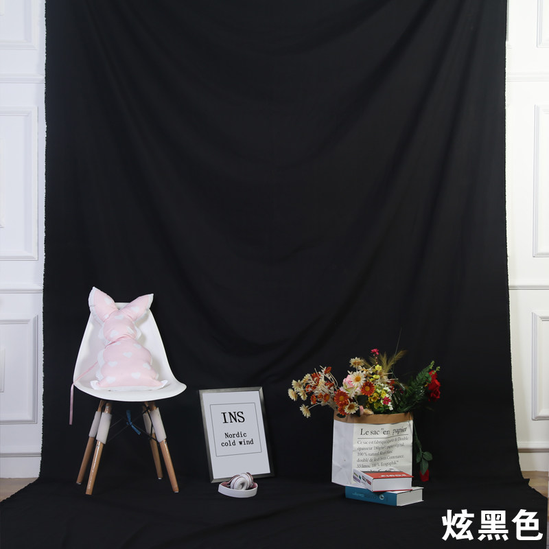 Black background cloth hanging wall pure black photo Nordic Ins wind selfie posing prop photography cloth photo background cloth