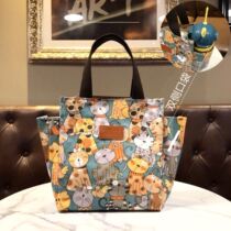 Insulation lunch box bag hand to improve the face value ins wind waterproof zipper student rectangular large-capacity canvas bag