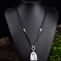 Thailand Buddha brand special chain 6mm natural coconut shell Buddha brand chain Universal buckle Rhinestone buckle necklace Sweater chain