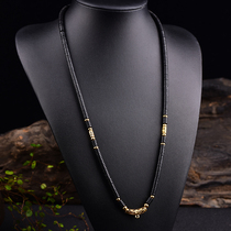 Thai Buddha chain 6mm natural coconut shell Buddha chain Buddha pendant hanging chain necklace Sweater chain