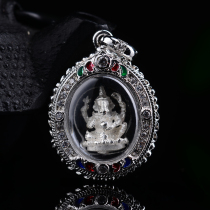 Thailand Longpa original Rhinestone enamel color elephant God and Buddha small model Buddha card Lucky popularity help cause learning industry