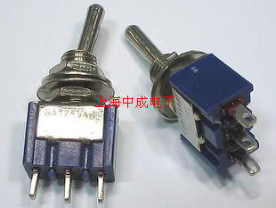 Small chrome-plated rocker toggle single-link 3-gear button switch 6A 125V Three foot buttons Sub-switch