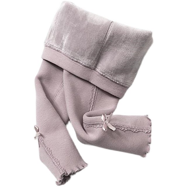 Girls' leggings plus velvet thickened cotton baby one velvet winter ultra-thick lamb velvet foreign style long pants